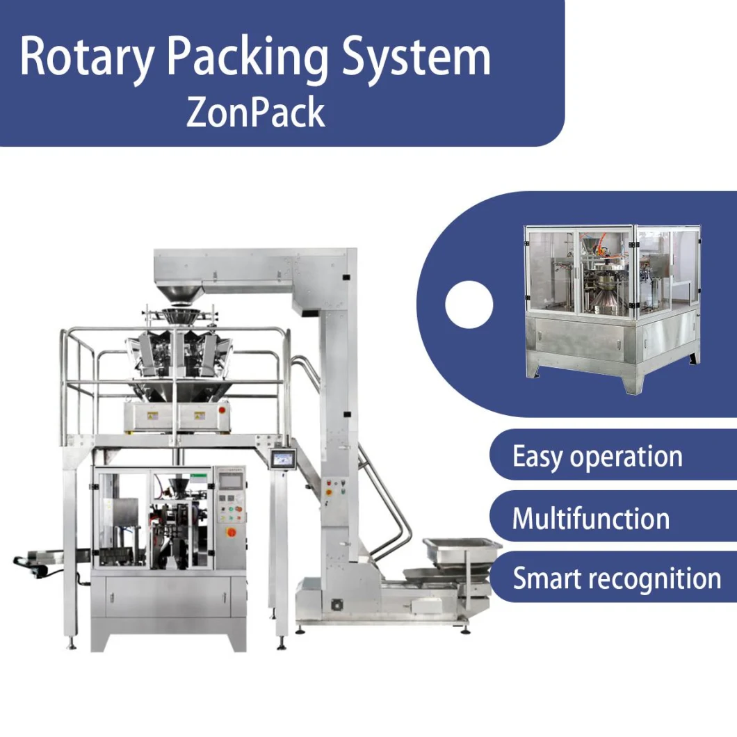 Stand up Pouch with Zipper Doypack Packaging Machine with Multihead Weigher Automatic Rotary Packing Machine for Dried Durian